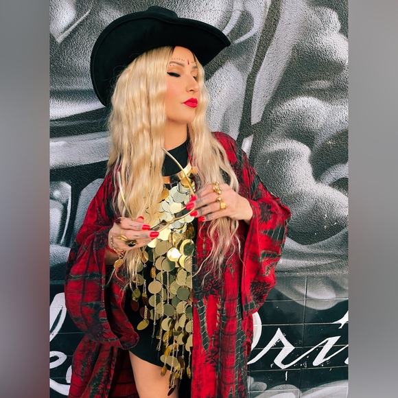 CHAI RED SILK SUSTAINABLE KIMONO - Picture 4 of 15